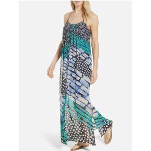 Nic+Zoe Maxi Dress Bloom Me Away Size M Blue Fall Wedding Guest
